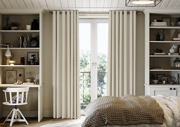 Hampshire (Blackout) Eyelet, Biscuit - Ready Made Curtains - Image 3